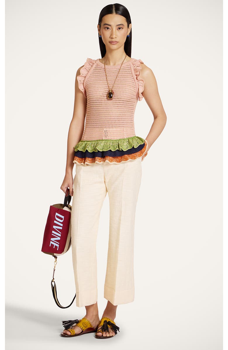 La DoubleJ Eight Counts Crop Top, Main, color, Color Block Pink
