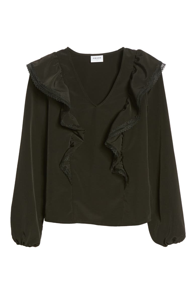 VERO MODA Karma Long Sleeve Blouse, Alternate, color, BLACK
