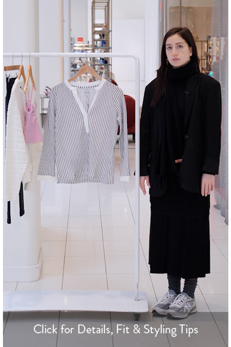 Zigzag Split Neck Knit Top video