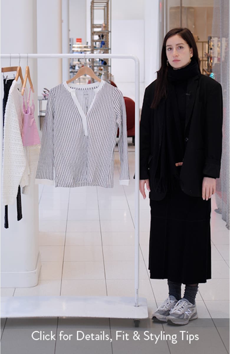 Zigzag Split Neck Knit Top, sales video thumbnail