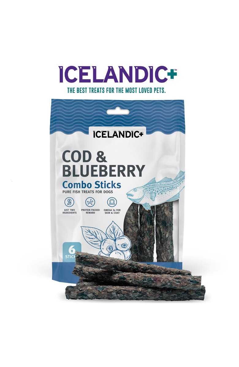 ICELANDIC+ Combo Sticks Cod & Blueberry 2oz, Dog Treats, Alternate, color, Multicolored