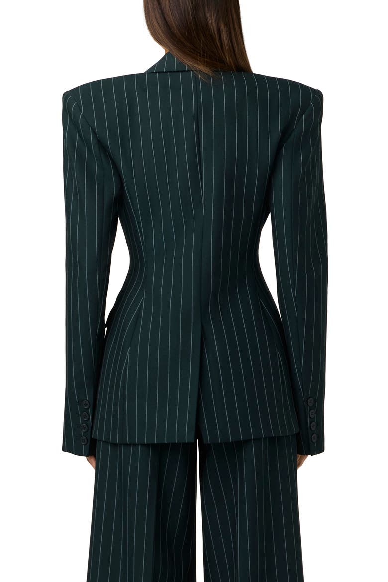 Pinstriped Suited Blazer, Alternate, color, MIDNIGHT TEAL