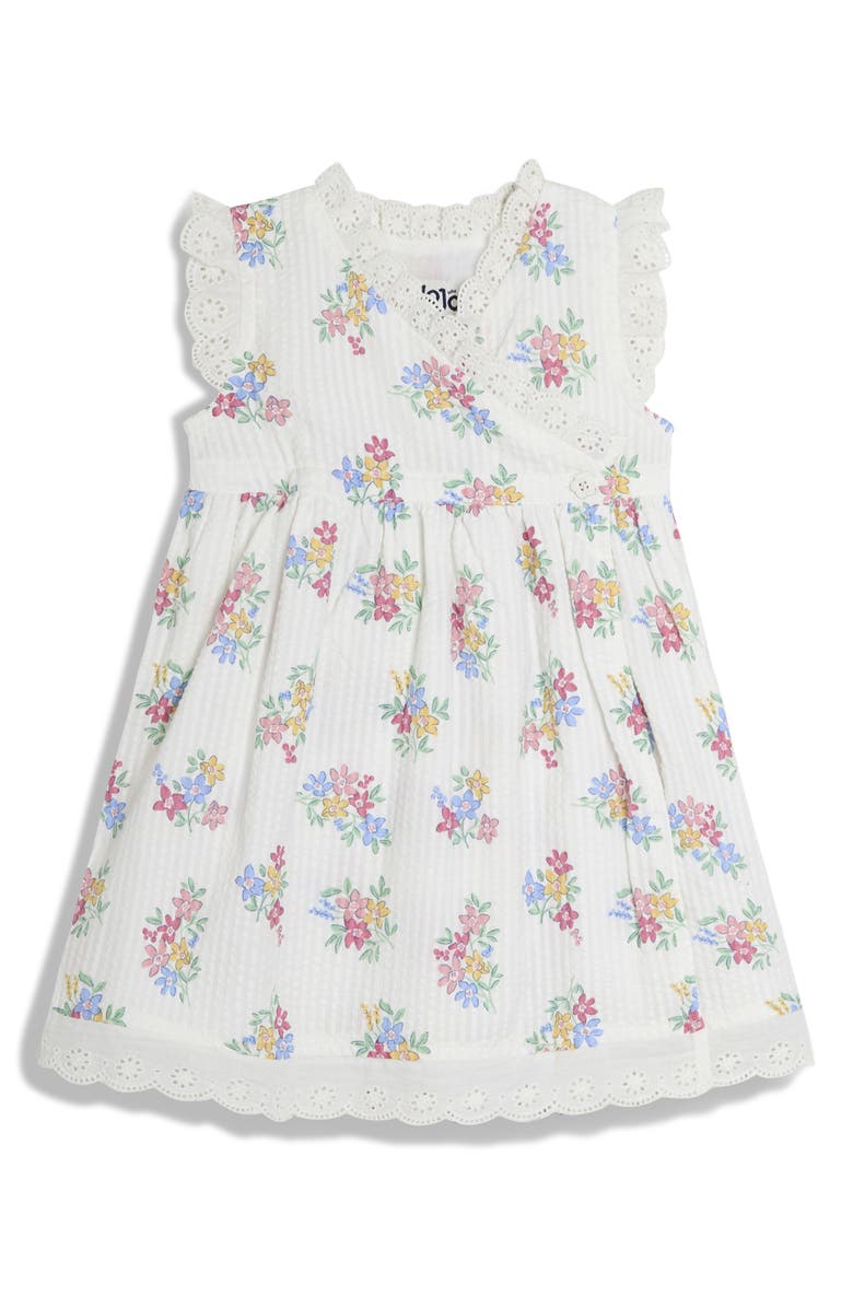 JOJO MAMAN BEBE Floral Cotton Wrap Dress & Bloomers, Alternate, color, White