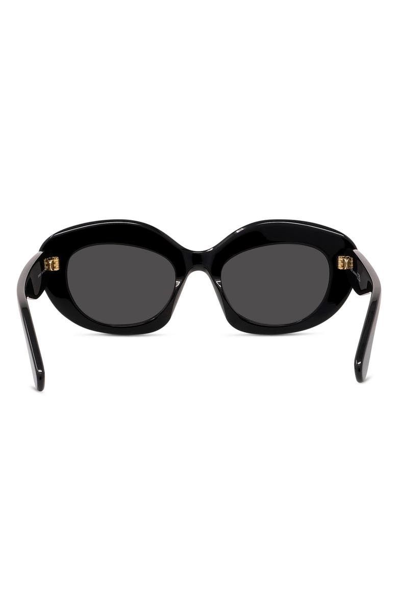Loewe Curvy 51mm Cat Sunglasses, Alternate, color, Shiny Black / Smoke