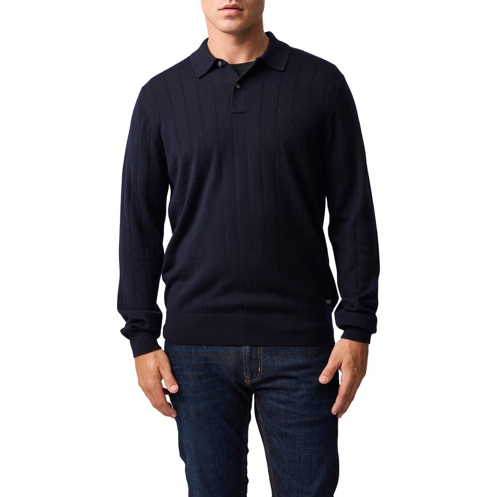 Rodd & Gunn Murdoch Merino Wool Polo In Blue