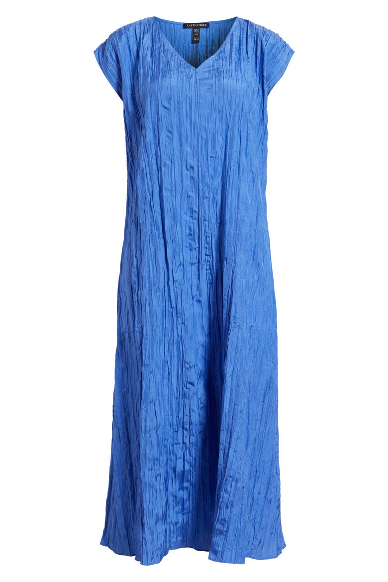 Cap Sleeve Silk Maxi Dress, Alternate, color, BLUE STAR