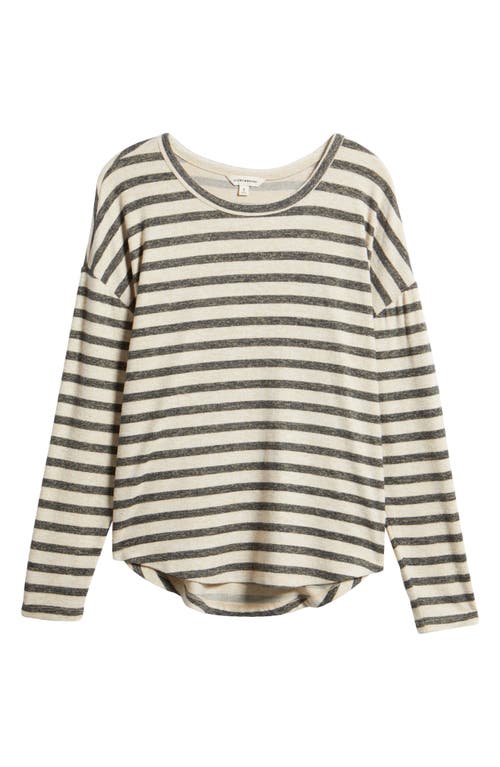 Lucky Brand Stripe Crewneck Knit Shirt In Natural St