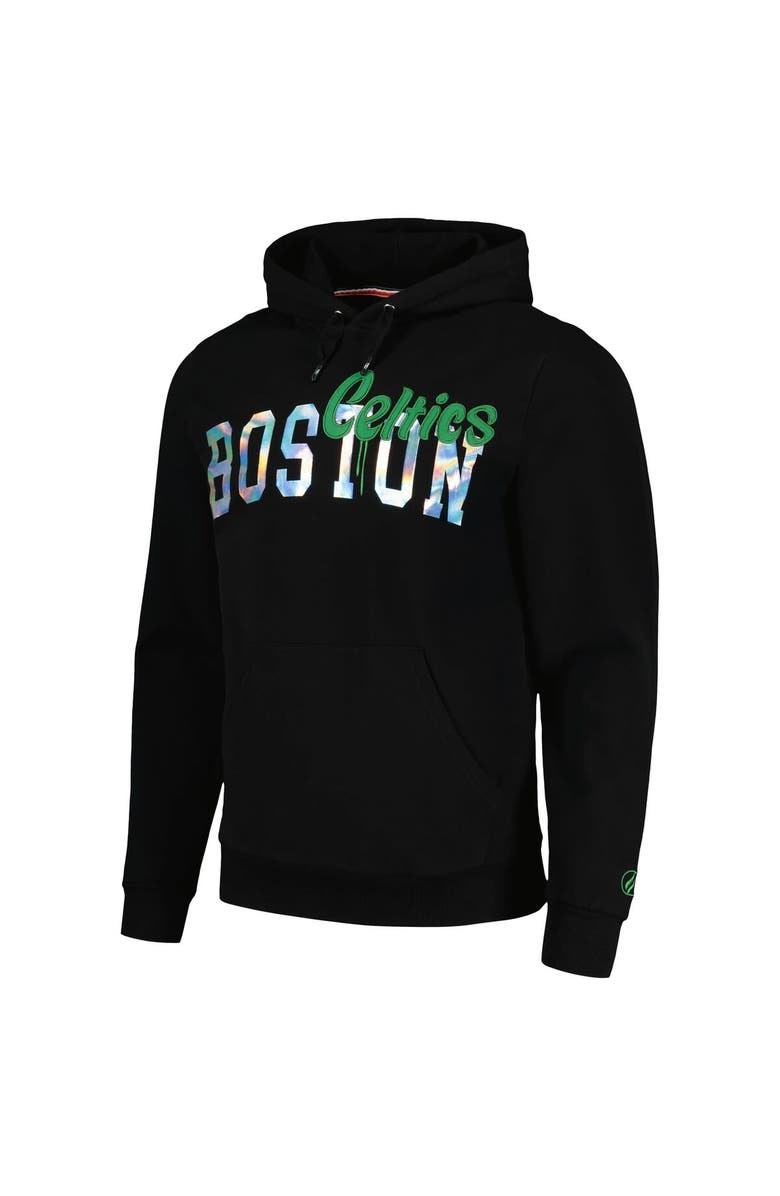 FISLL Unisex FISLL Black Boston Celtics Reflective Metallic Pullover Hoodie, Alternate, color,