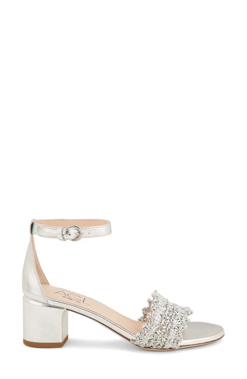 Agl Attilio Giusti Leombruni Crochet 50mm Metallic-leather Sandals In Argento-silver