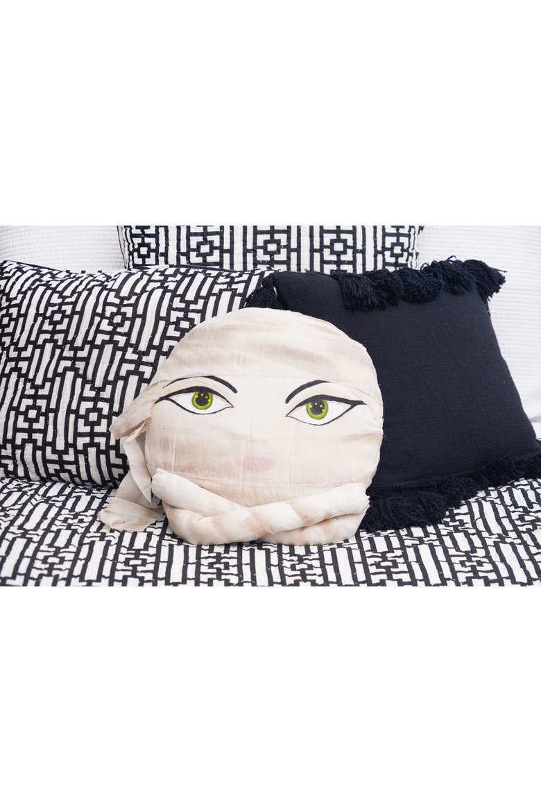 Cleopatra Zombinaland Halloween Decorative Figurine Pillow, Alternate, color, Beige
