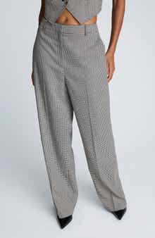 Kenneth Cole Houndstooth Check Wide Leg Pants