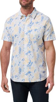 TravisMathew Souvenir City Short Sleeve Stretch Cotton Button-Up Shirt