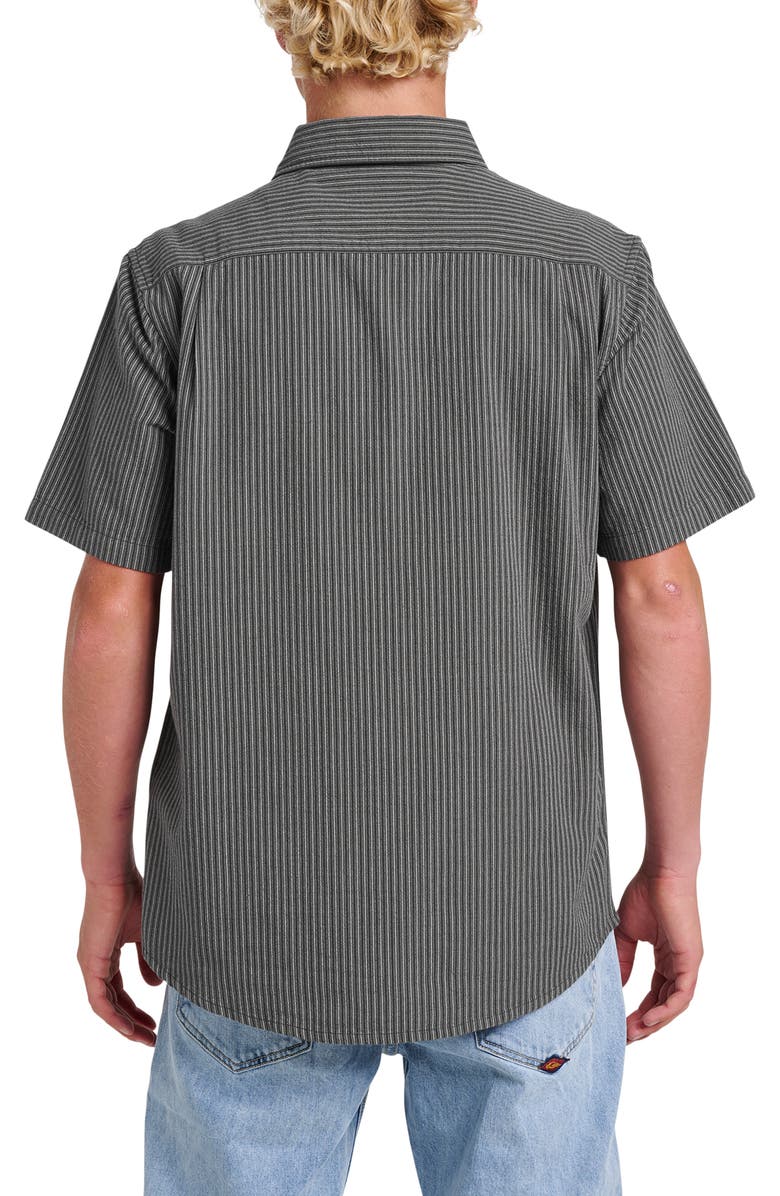 Quiksilver Oxford Stripe Classic Short Sleeve Button-Up Shirt, Alternate, color, Phantom