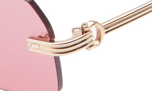 Cartier 59mm Rimless Rectangular Sunglasses In Pink