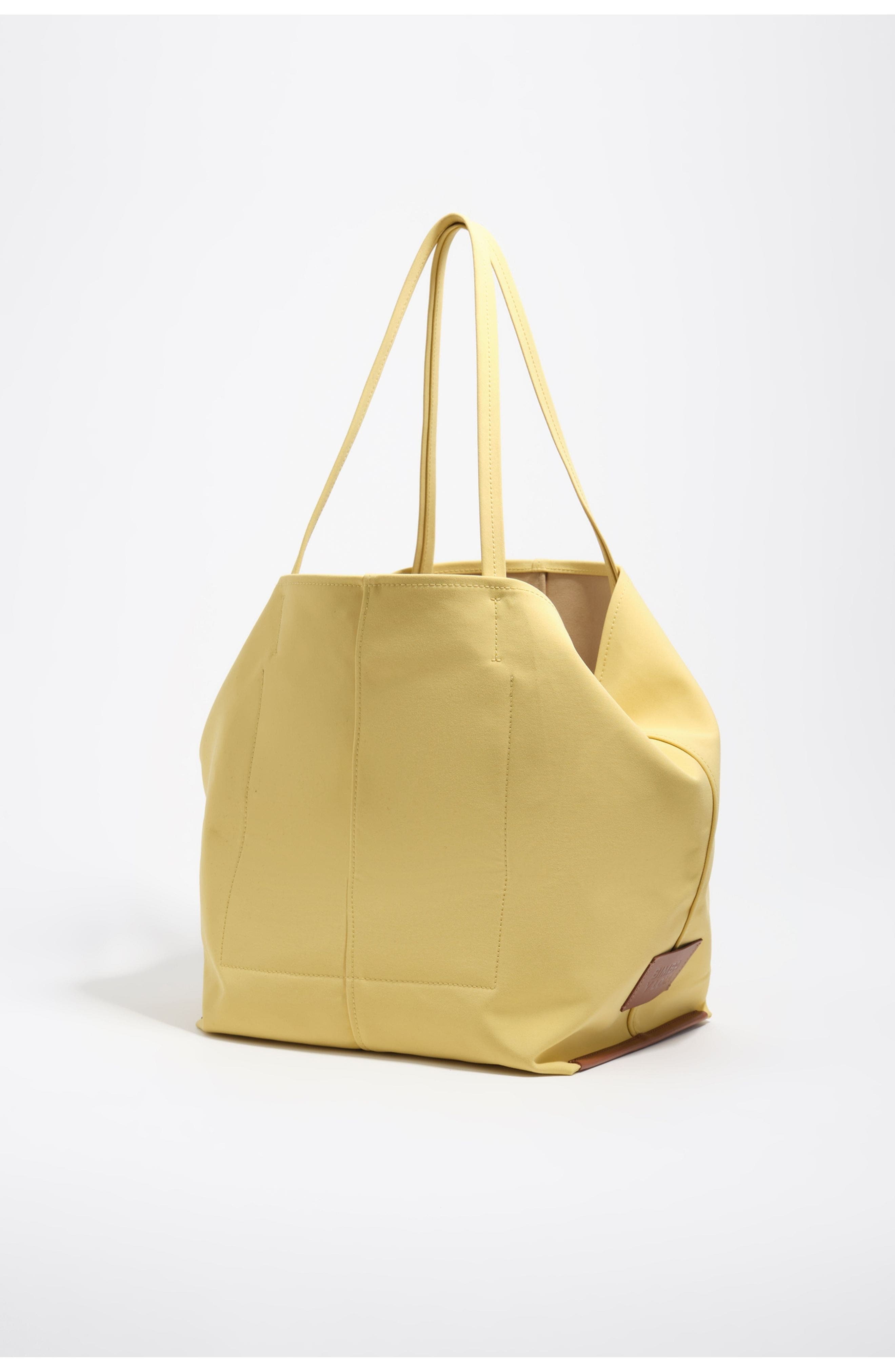 Large Gabardine Shopper Bag, Alternate, color, BANANA
