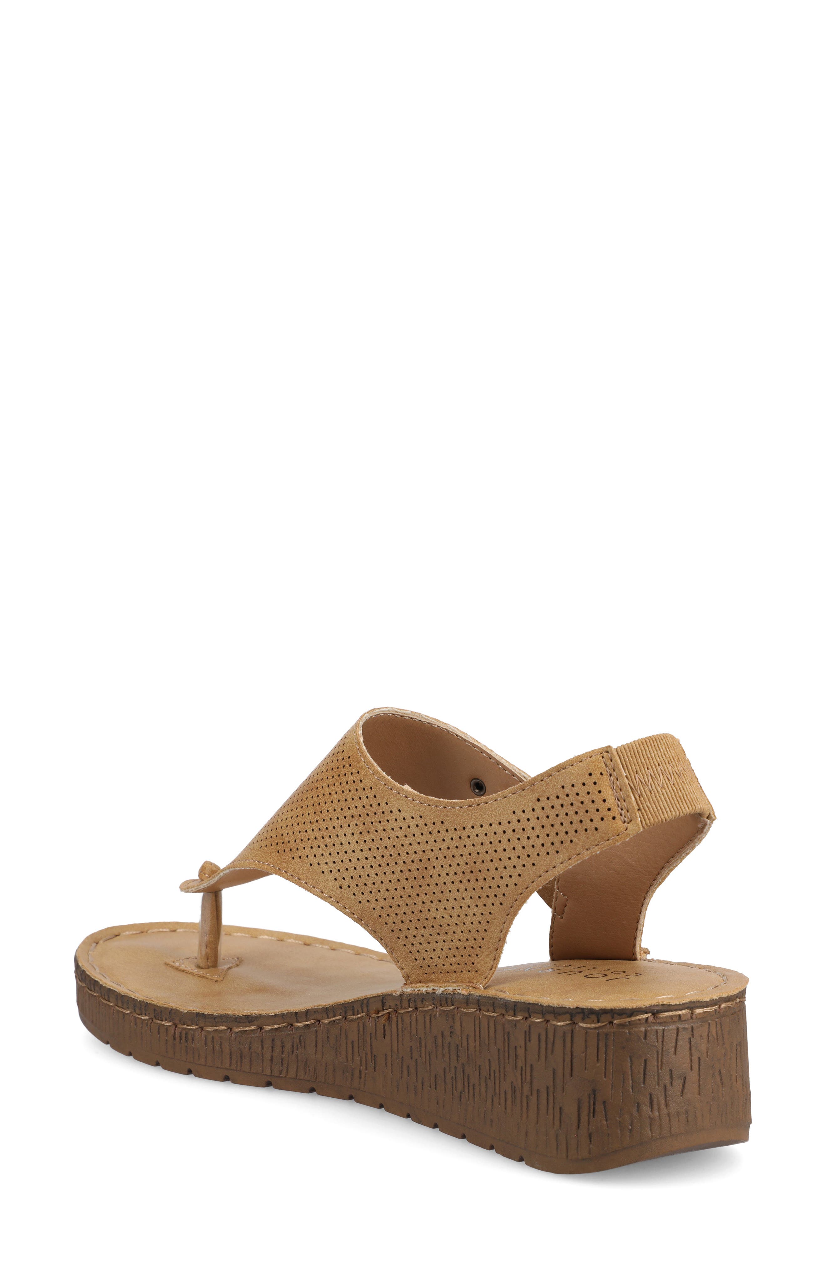 JOURNEE Mckell Wedge Sandal, Alternate, color, TAN