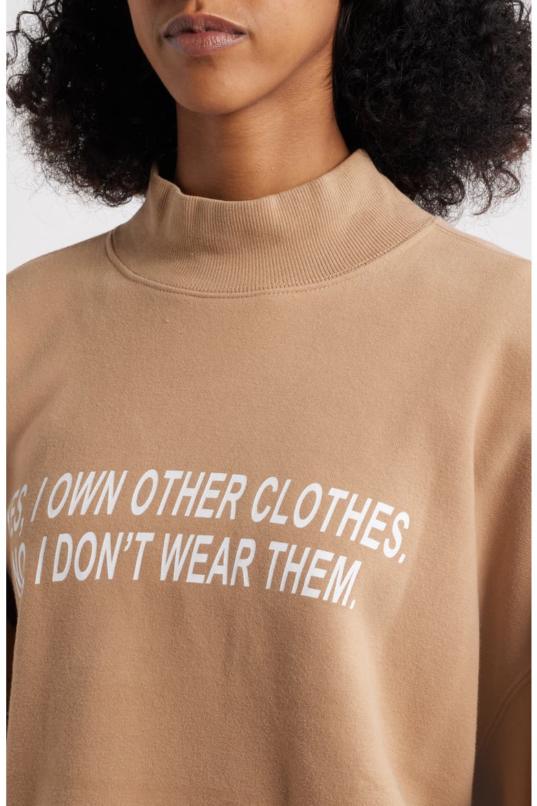 Own Other Clothes Mock Neck Sweatshirt, Alternate, color, CHAI LATTE