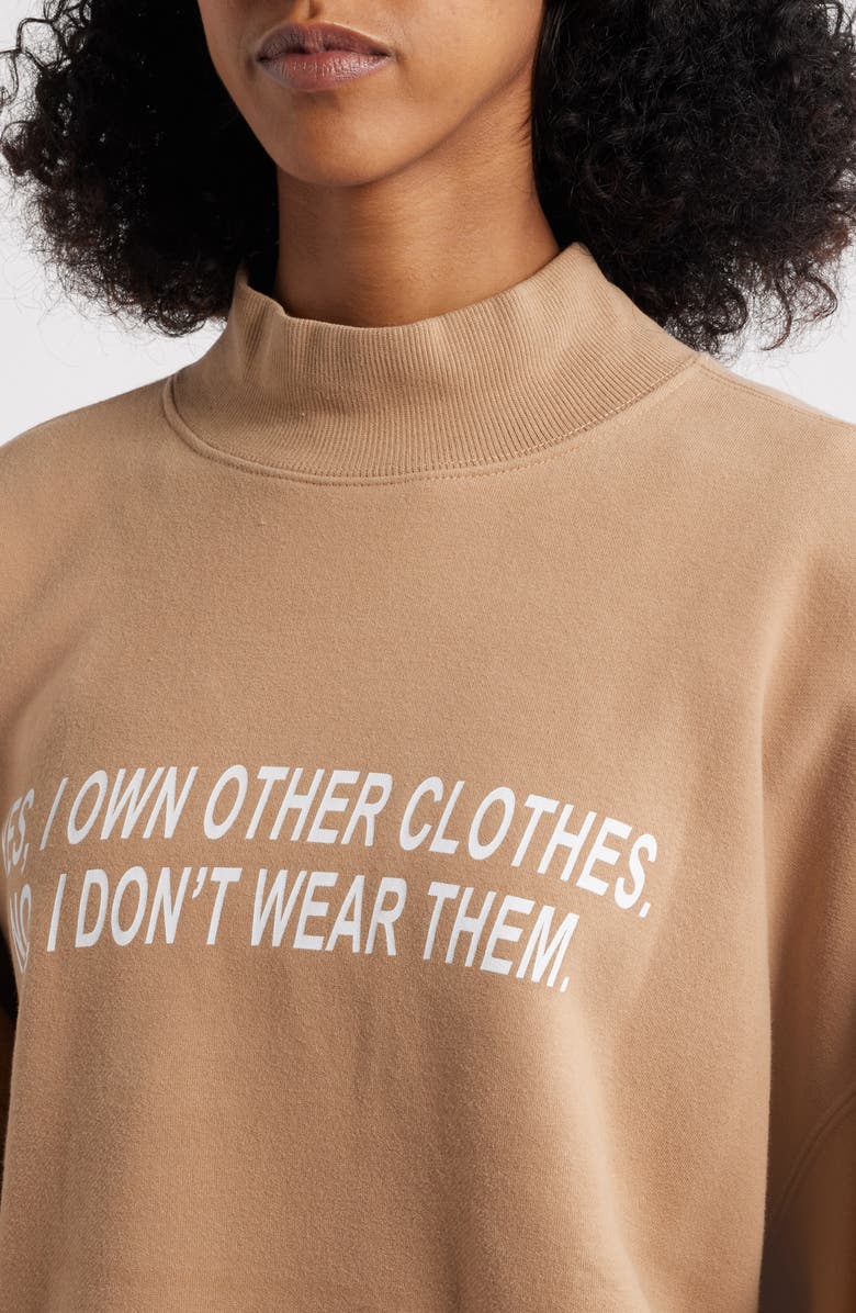 HAPPY CAMP3R Own Other Clothes Mock Neck Sweatshirt, Alternate, color, Chai Latte