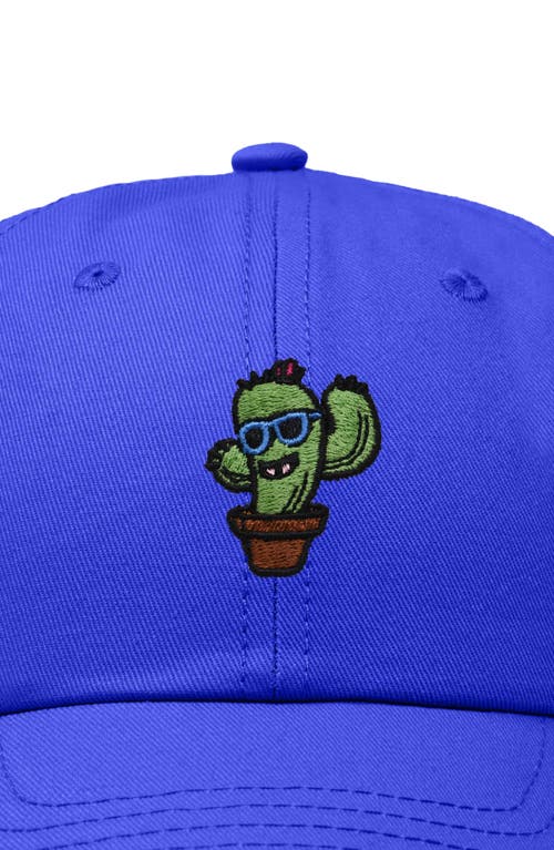 Shop Dalix Cactus Embroidered Casual Cap In Royal Blue