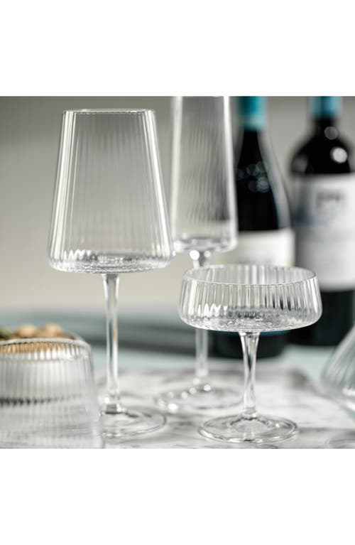 Zodax Benin Fluted Set Of 4 Wine Glasses In Transparent