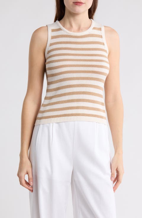 Stripe Knit Sleeveless Top