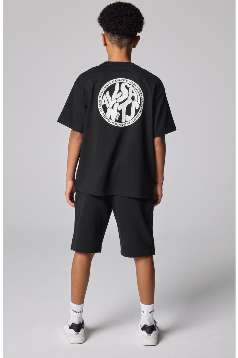 Kids' Distortion Graphic T-Shirt & Shorts Set, Alternate, color, BLACK