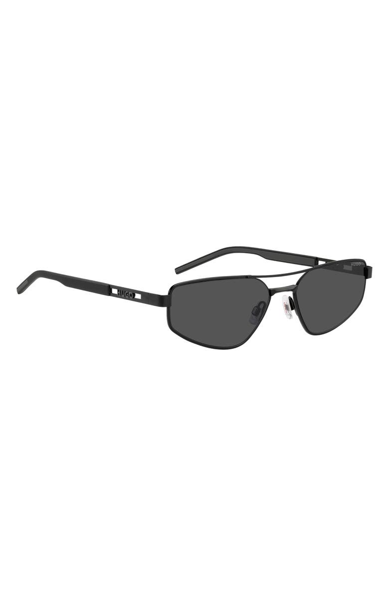 HUGO 58mm Rectangular Geometric Sunglasses, Alternate, color, 