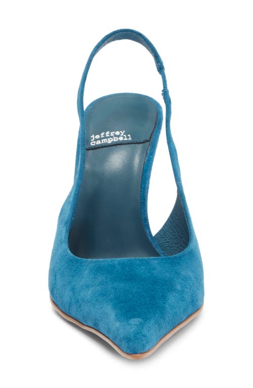 Shop Jeffrey Campbell You Wish Slingback Pointed Toe Pump In Turquoise Suede