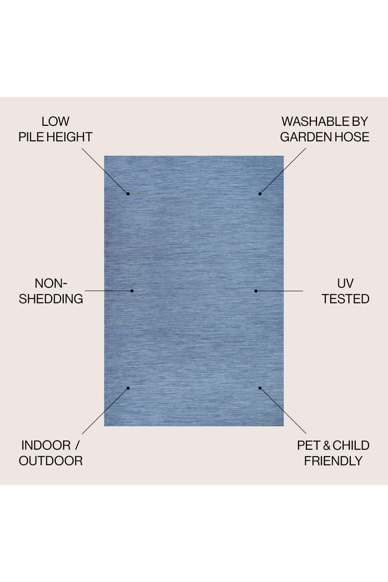 Ethan Modern Flatweave Solid Indoor/Outdoor Area Rug, Alternate, color, Blue