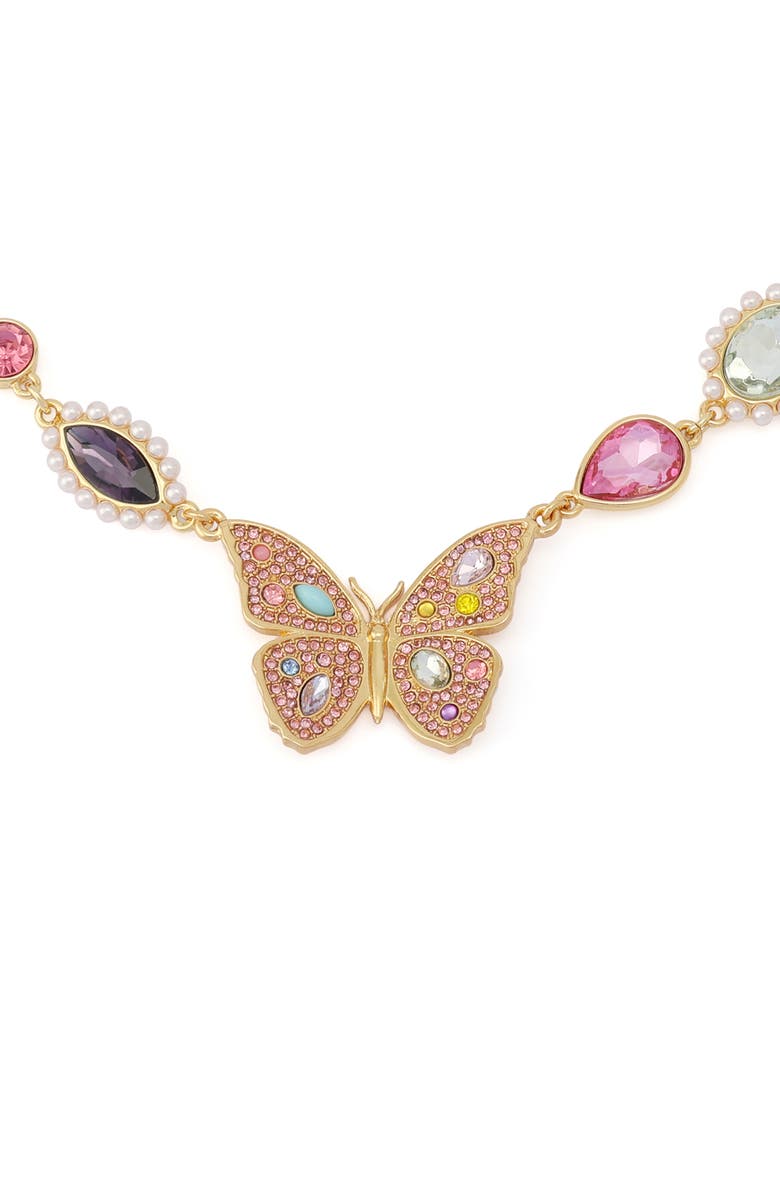 Kurt Geiger London Butterfly Stone Necklace, Alternate, color, Gold/ Multi