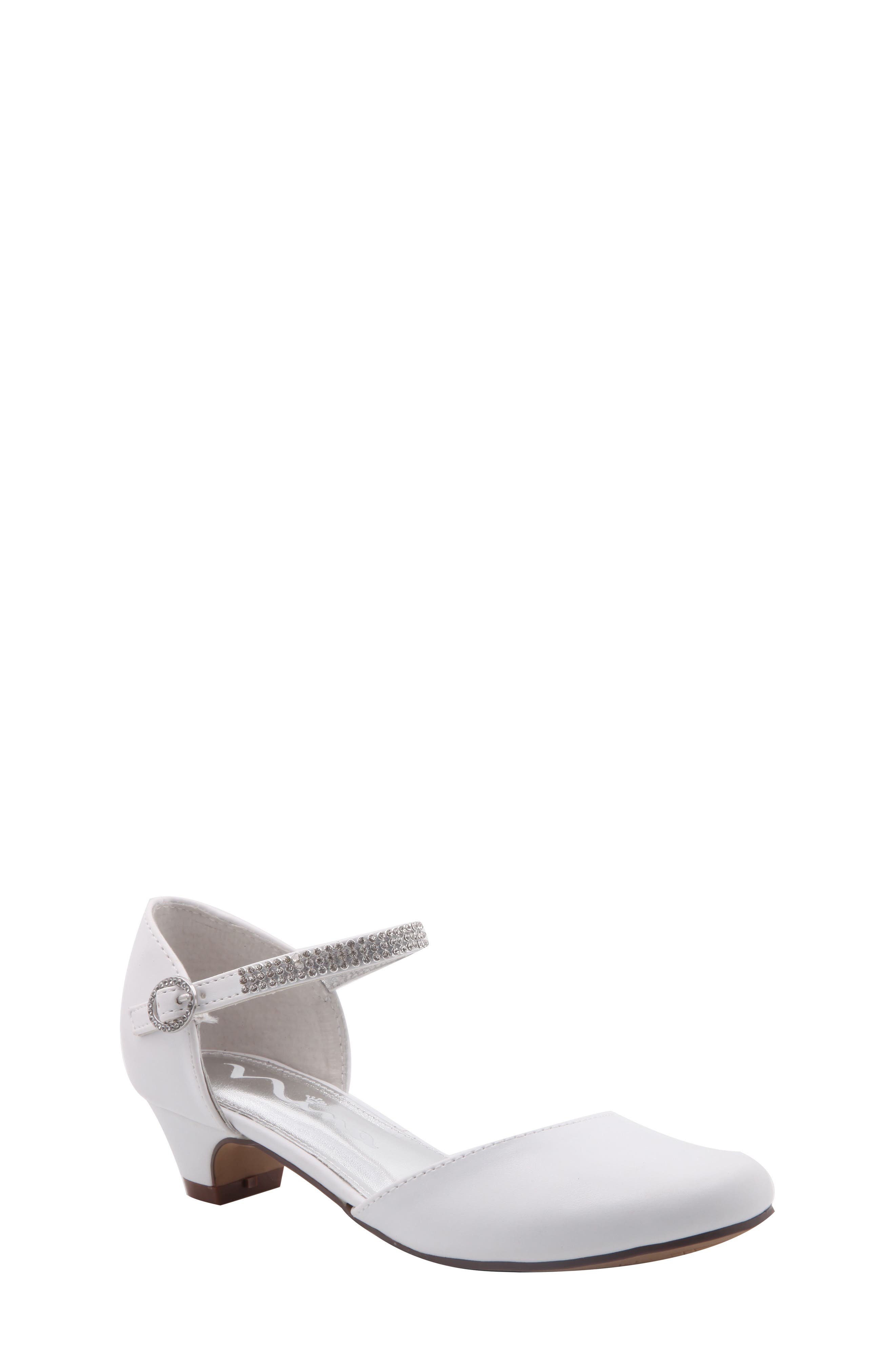 Cera Low Embellished Pump, Main, color, WHITE SMOOTH