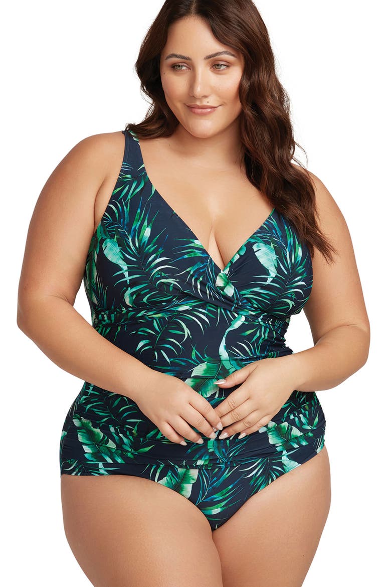 Palmspiration Delacroix One-Piece Swimsuit, Alternate, color, DARK NAVY