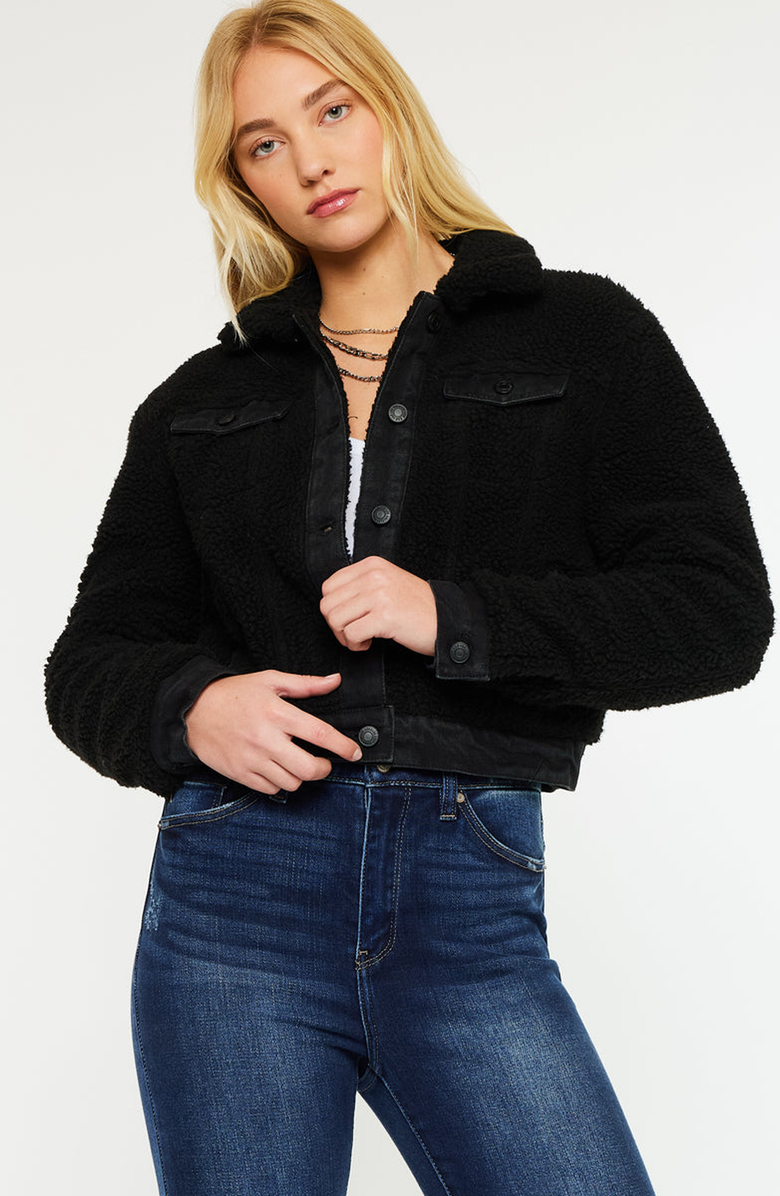 KanCan Monet Cropped Jacket, Alternate, color, Black