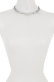 ALOR® 18K White Gold Stainless Steel Diamond Accented Station Necklace - 0.14 ctw