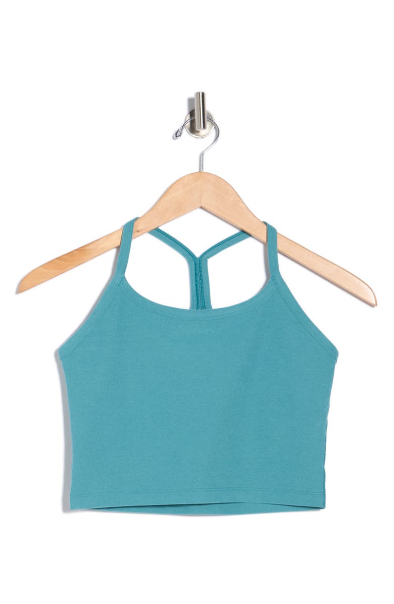 Beyond Yoga Space Dye Slim Racerback Crop Tank, Alternate, color, Deep Aqua Heather