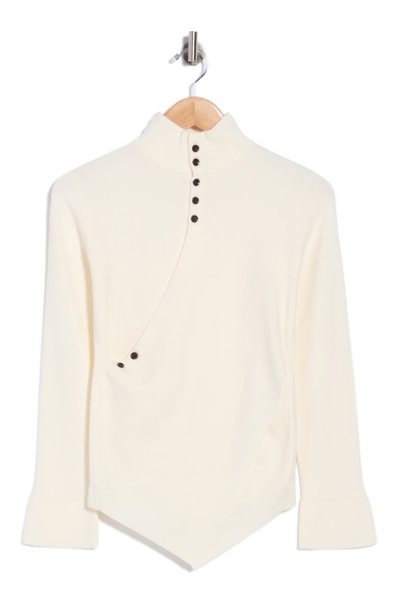 Henley Mock Neck Sweater, Alternate, color, OFF WHITE