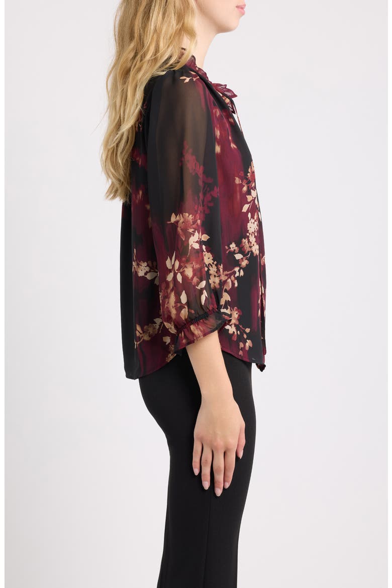 Floral Print Georgette Top, Alternate, color, ANNE BLACK MULTI