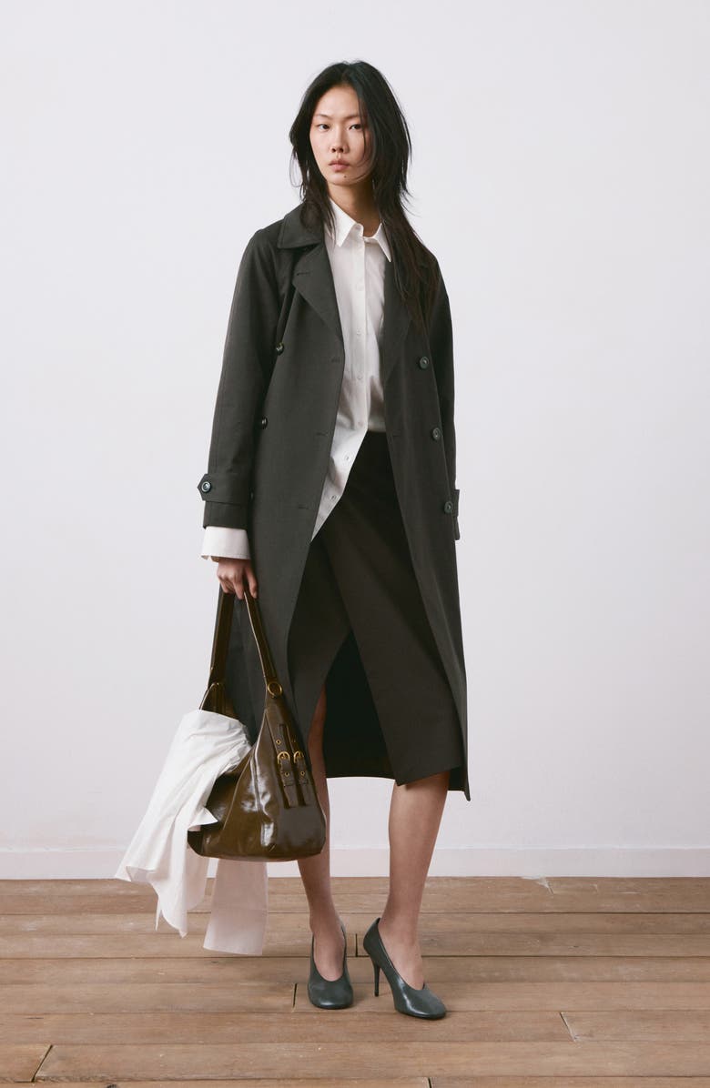 MANGO Angela Belted Trench Coat, Alternate, color, Chocolate