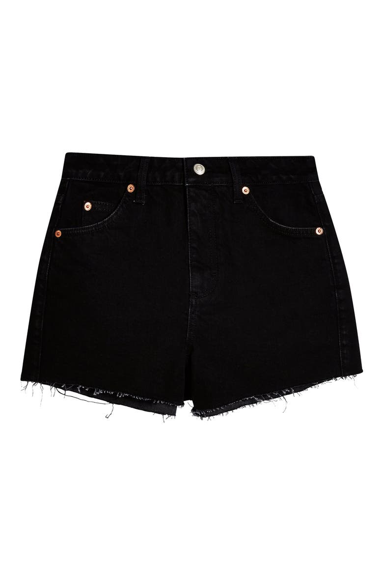 Premium Denim Mom Shorts, Alternate, color, BLACK