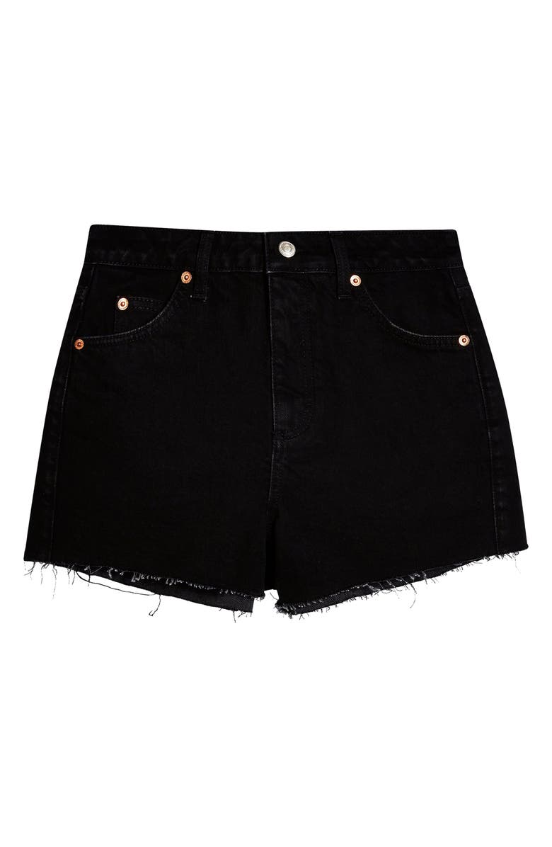 Topshop Premium Denim Mom Shorts, Alternate, color, 