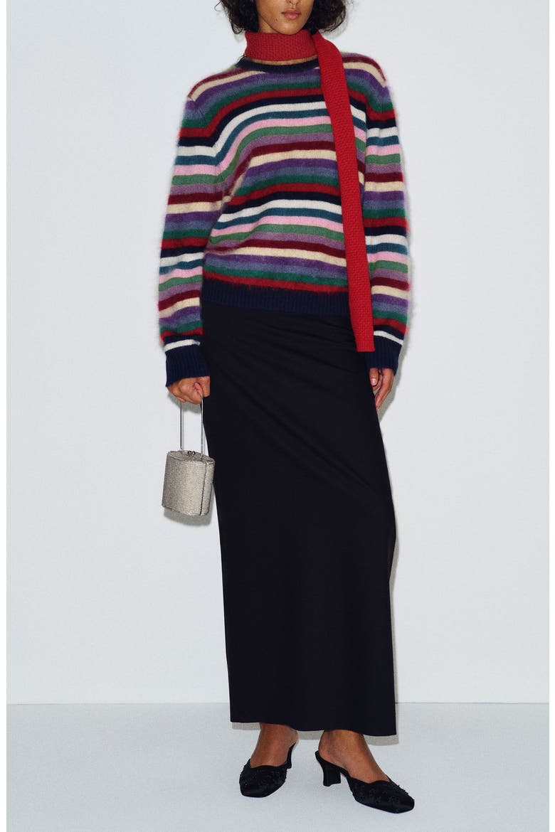 x Alexa Chung Hug Cashmere Sweater, Alternate, color, MULTI STRIPE