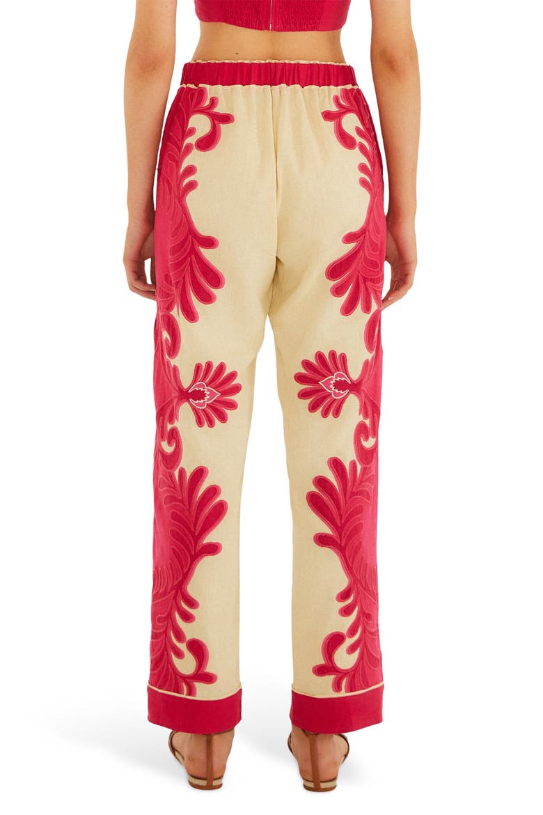 Spring Arabesc Cutwork Pants, Alternate, color, SPRING ARABESC PINK