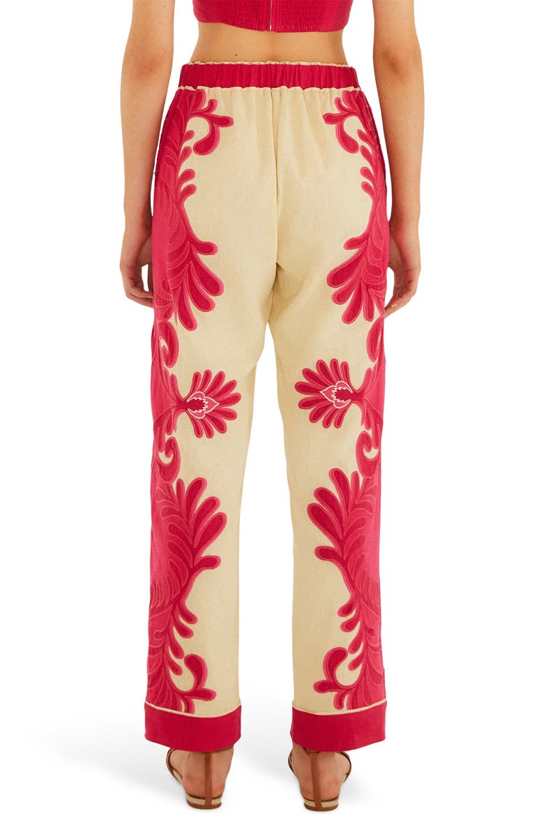 FARM Rio Spring Arabesc Cutwork Pants, Alternate, color, Spring Arabesc Pink