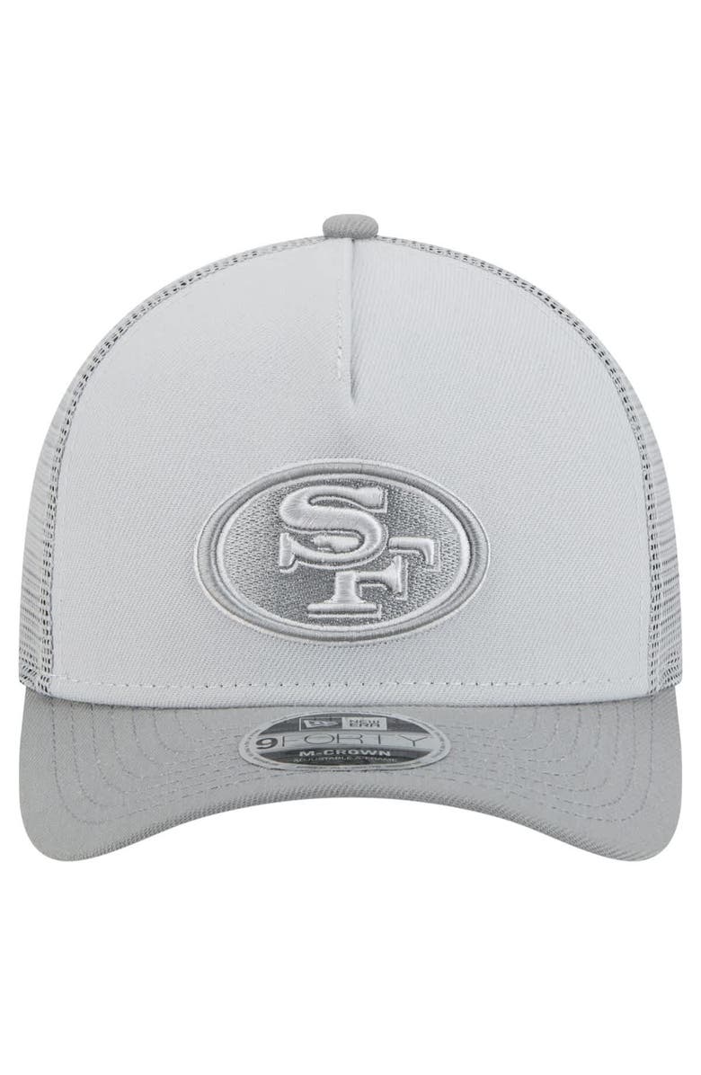New Era Men's New Era Gray San Francisco 49ers Domain 9FORTY A-Frame Trucker Adjustable Hat, Alternate, color,
