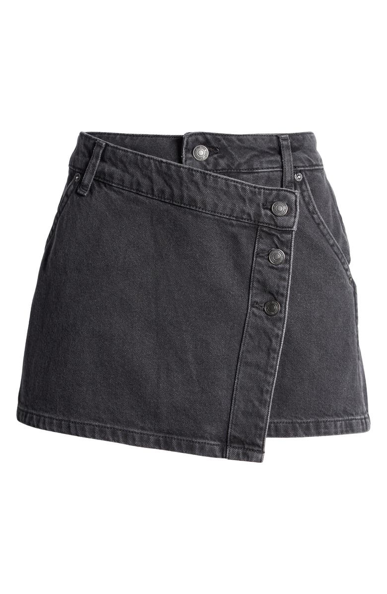 Free People Wynne Wrap Denim Miniskirt, Alternate, color, Eclipse