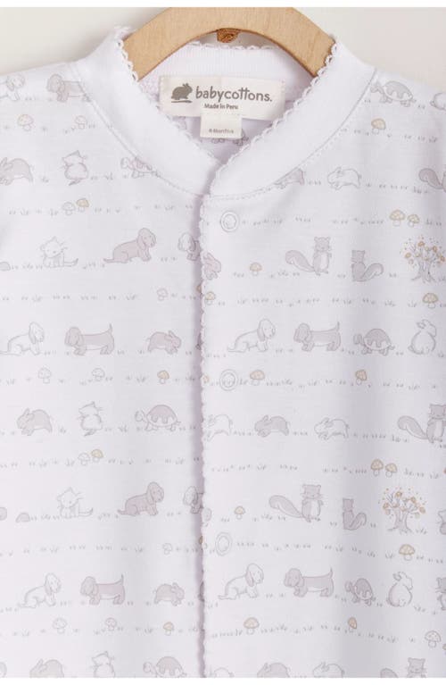 Babycottons Woods Pajama Snap Footie In Grey