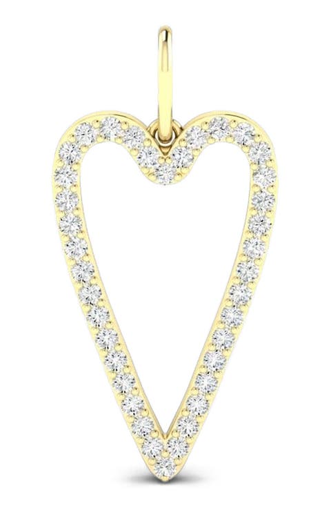 Open Heart Lab Diamond Charm in 14K