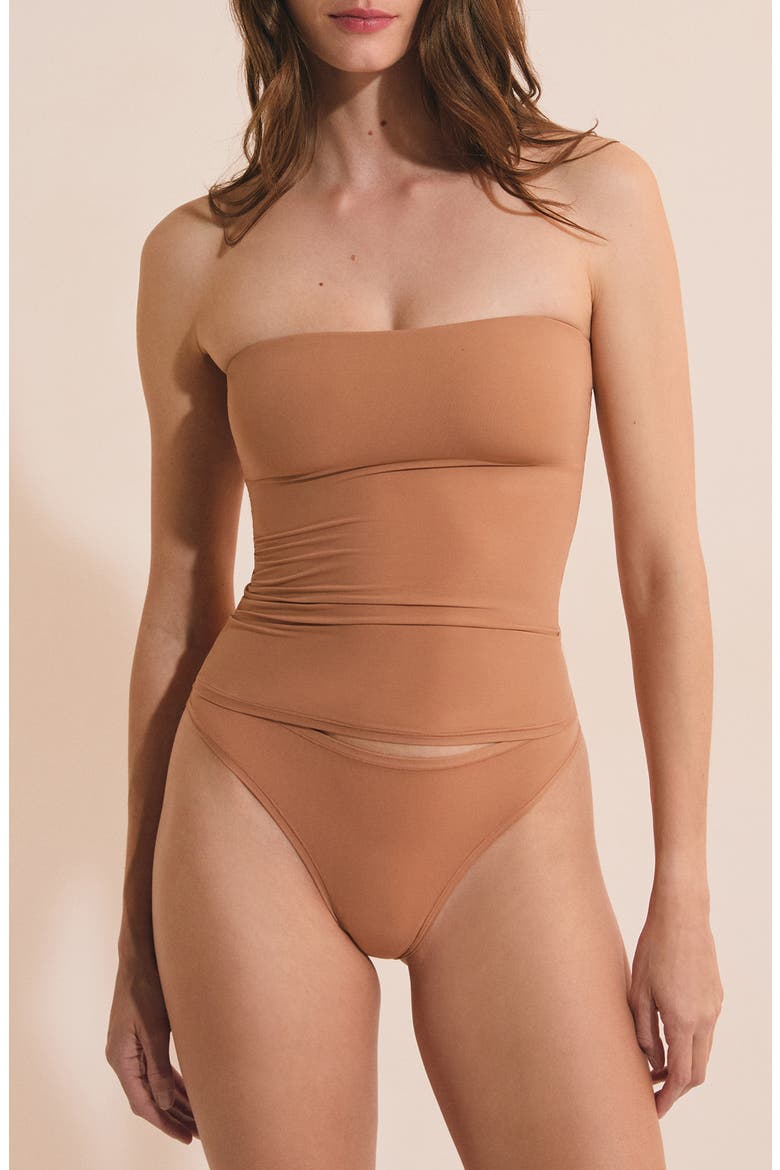 Pure Soft Strapless Bustier Top, Main, color, BLUSH