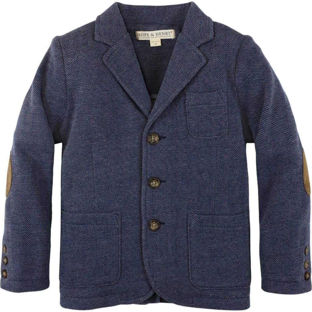 Hope & Henry Baby Boys' Fleece Blazer, Infant in Navy Herringbone  product