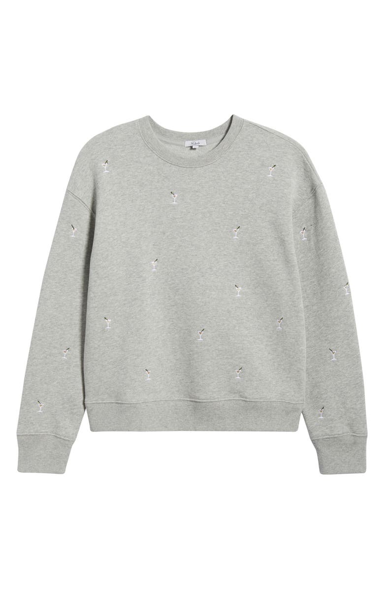 Rails Ramona Martini Embroidered Cotton Sweatshirt, Alternate, color, Heather Grey Martini